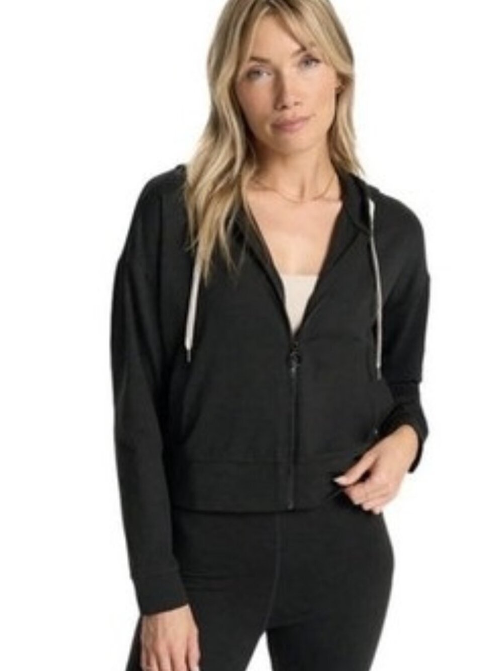 Vuori Womens Granite Full Zip Hoodie Sweatshirt In Black Size XL